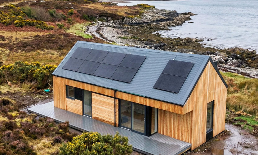 Microhome 3 timber-clad exterior by the coast